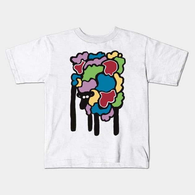 Multicoloured Sheep Kids T-Shirt by Shadoodles